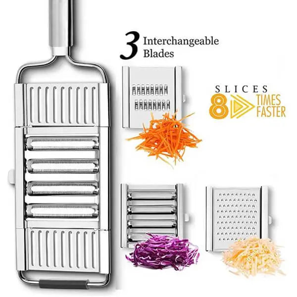 Multi-Purpose 4 in 1 Vegetable Slicer 3 Adjustable Blades